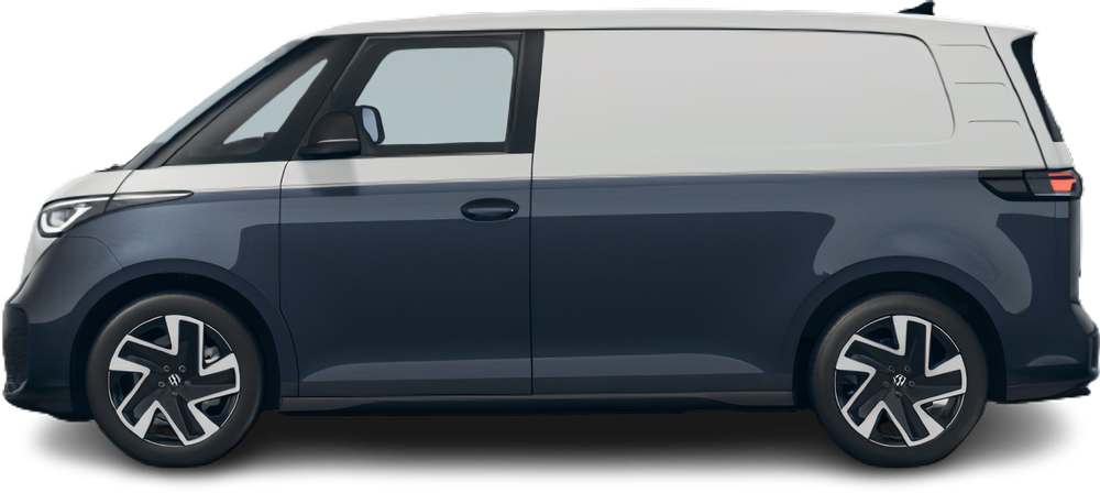 Side view photo of Volkswagen ID.Buzz Cargo Pro 4MOTION (2024-…) on transparent background