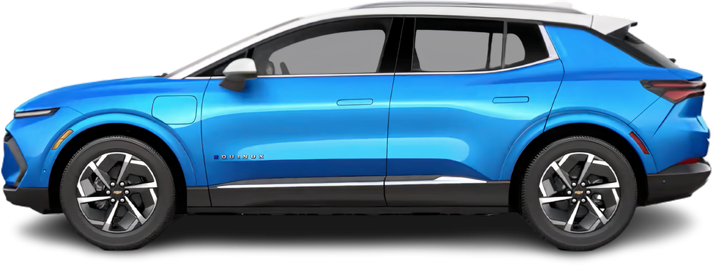 Side view photo of Chevrolet Equinox EV AWD (2024-…) on transparent background