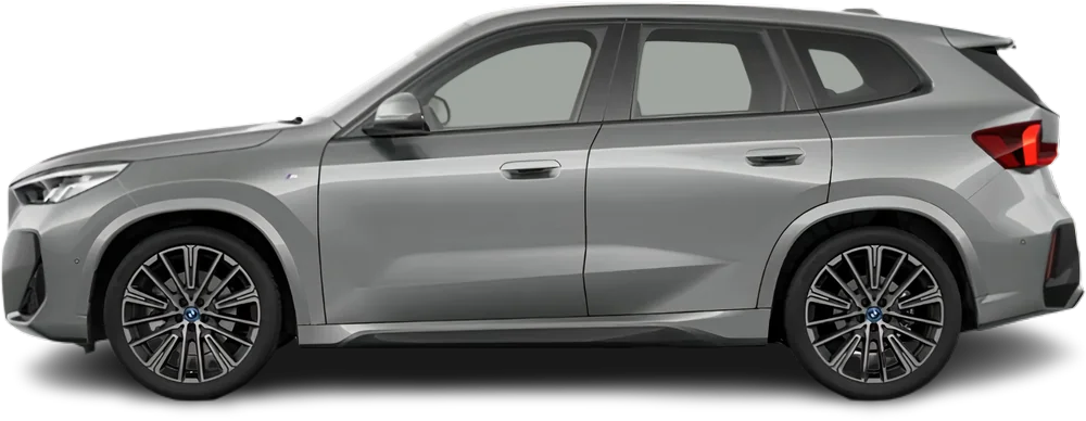 Side view photo of BMW iX1 eDrive20 (2023-…) on transparent background