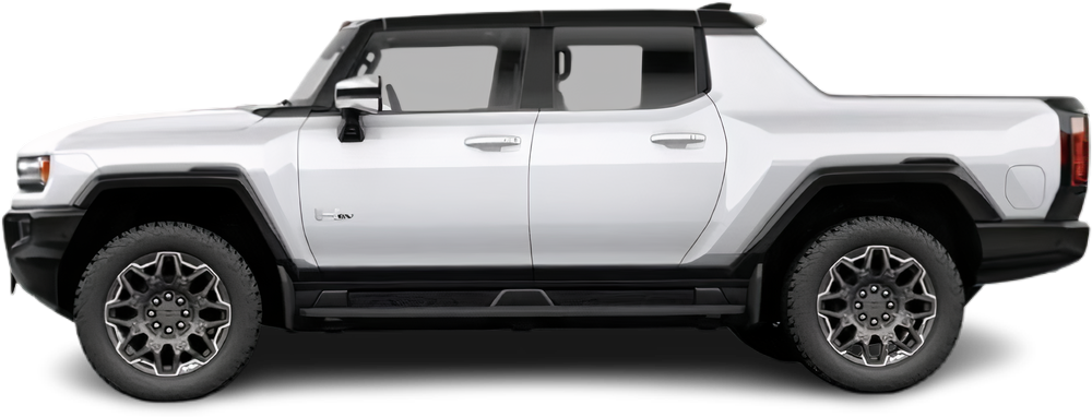 Side view photo of GMC Hummer EV Pickup 3X Extended Range (2021-…) on transparent background