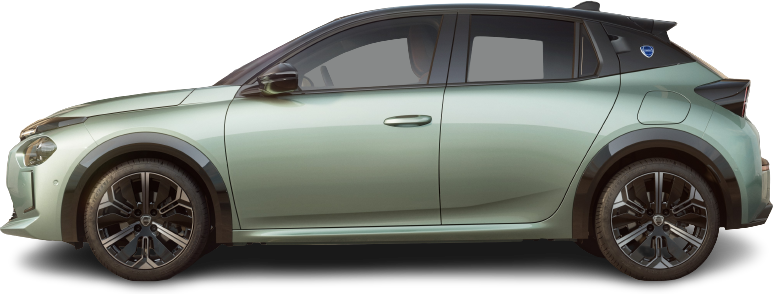 Side view photo of Lancia Ypsilon (2024-...) on transparent background
