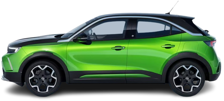 Side view photo of Opel Mokka Electric 54 kWh (2023-…) on transparent background