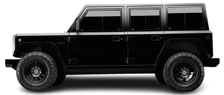 Side view photo of Bollinger Motors B1 120 kWh on transparent background