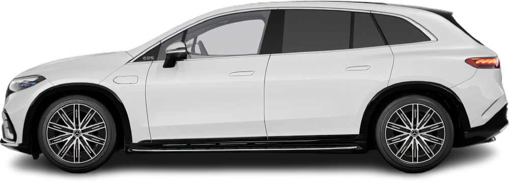 Side view photo of Mercedes EQS SUV 580 4MATIC (2023-…) on transparent background