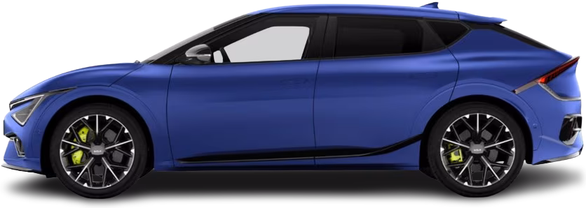 Side view photo of Kia EV6 GT (2025-…) on transparent background