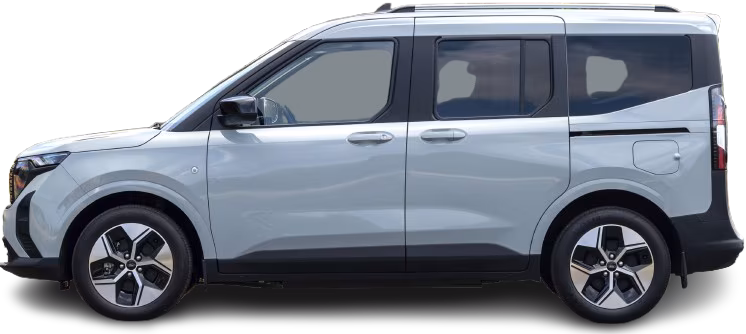 Side view photo of Ford e-Tourneo Courier (2024-…) on transparent background