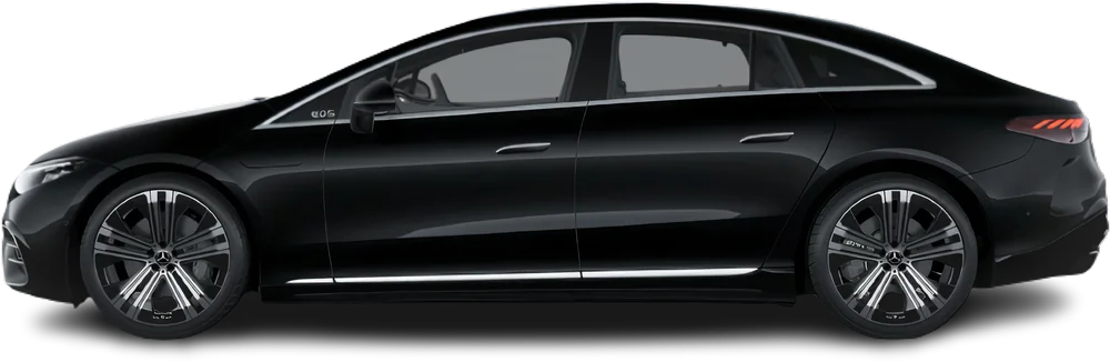Side view photo of Mercedes EQS 580 4MATIC (2024-…) on transparent background