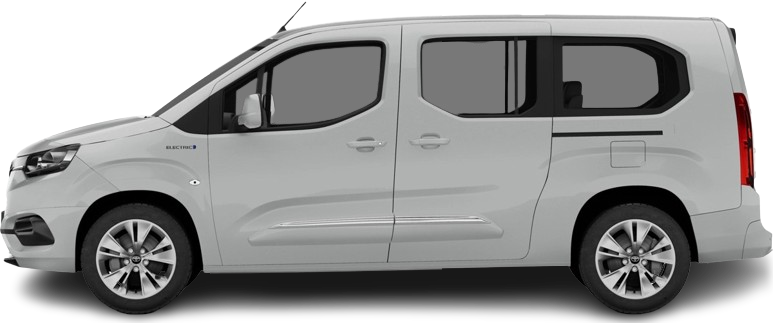Side view photo of Toyota Proace City Verso Electric L2 50 kWh (2021-2024) on transparent background