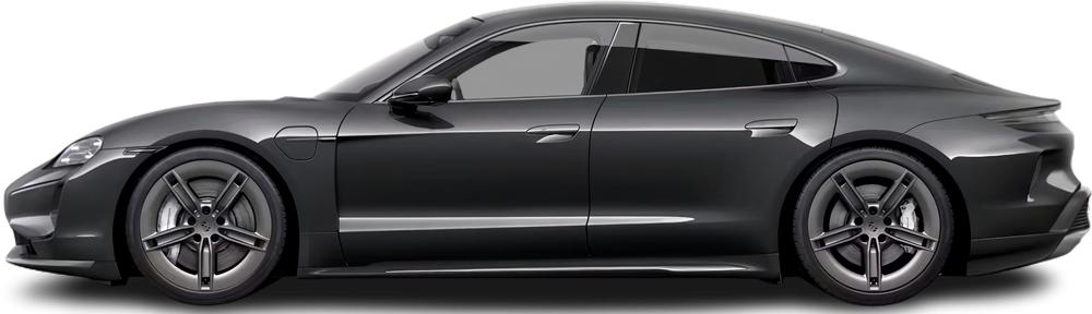 Side view photo of Porsche Taycan Turbo (2020-2024) on transparent background