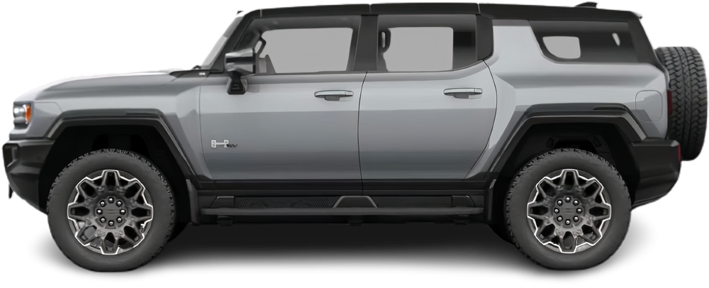 Side view photo of GMC Hummer EV SUV 3X (2023-…) on transparent background