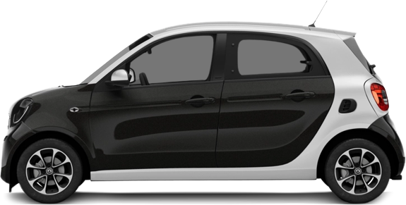 Side view photo of Smart EQ forfour (2017-2019) on transparent background