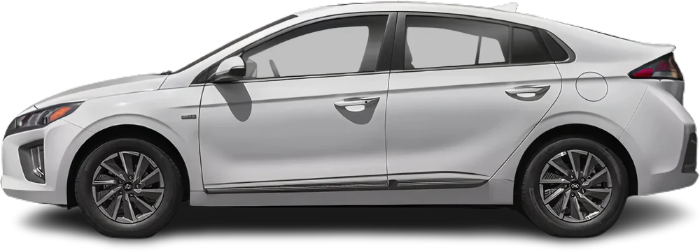 Side view photo of Hyundai Ioniq Electric Gen 2 (2019-2022) on transparent background