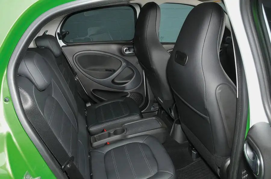Smart EQ forfour (2017-2019) rear seats, back seats, passenger seats, legroom, headroom, interior