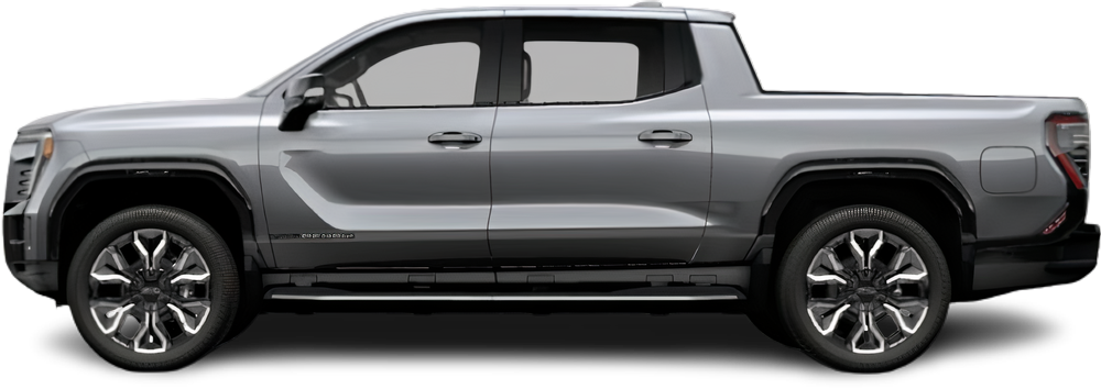 Side view photo of GMC Sierra EV Denali Edition 1 (2024-2025) on transparent background