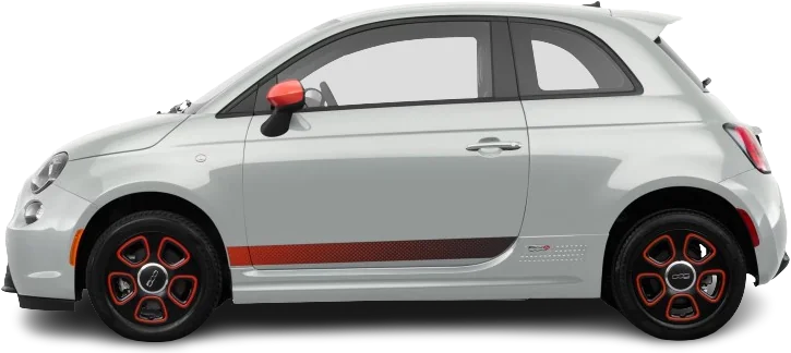 Side view photo of Fiat 500e Hatchback 24 kWh (2013-2019) on transparent background