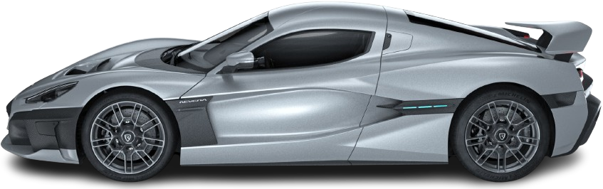 Side view photo of Rimac Nevera (2022-…) on transparent background