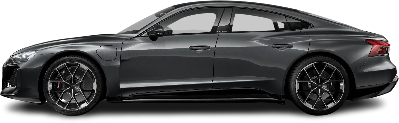 Side view photo of Audi e-tron GT RS Performance (2024-…) on transparent background