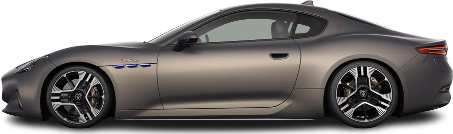 Side view photo of Maserati GranTurismo Folgore (2024-…) on transparent background
