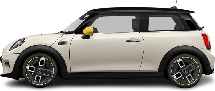 Side view photo of Mini Cooper SE (2020-2021) on transparent background