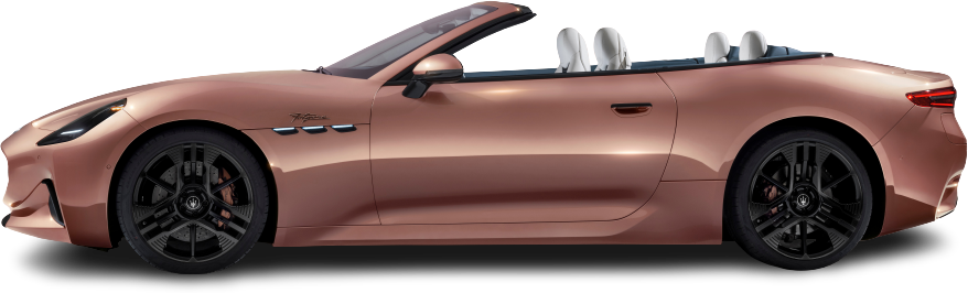 Side view photo of Maserati GranCabrio Folgore (2024-…) on transparent background