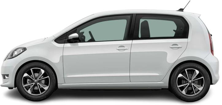 Side view photo of Škoda Citigo-e iV (2019-2021) on transparent background