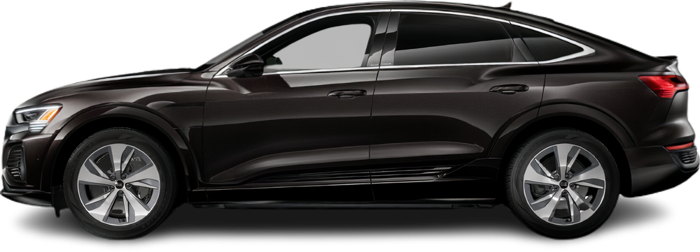 Side view photo of Audi Q8 Sportback e-tron 55 quattro (2022-…) on transparent background
