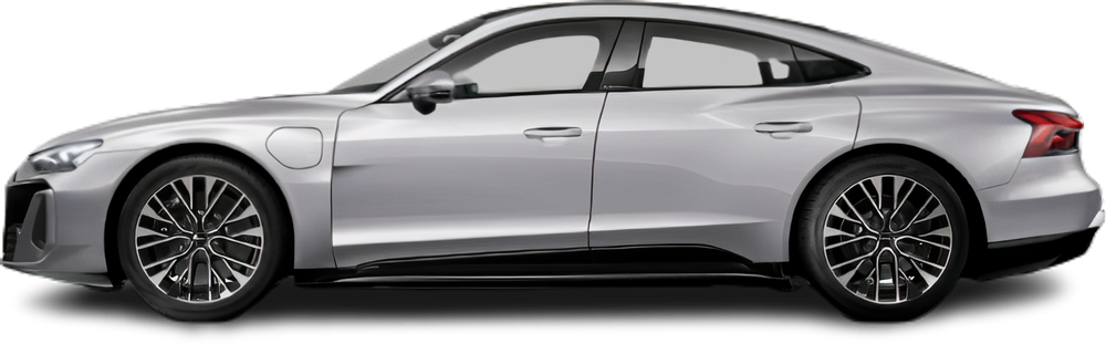 Side view photo of Audi e-tron GT S (2024-…) on transparent background