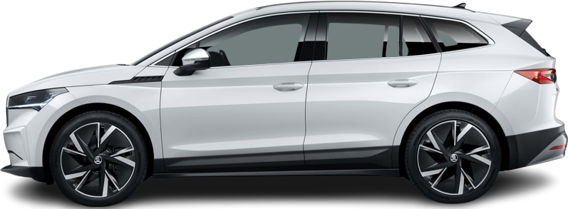 Side view photo of Škoda Enyaq 85x (2023-2025) on transparent background