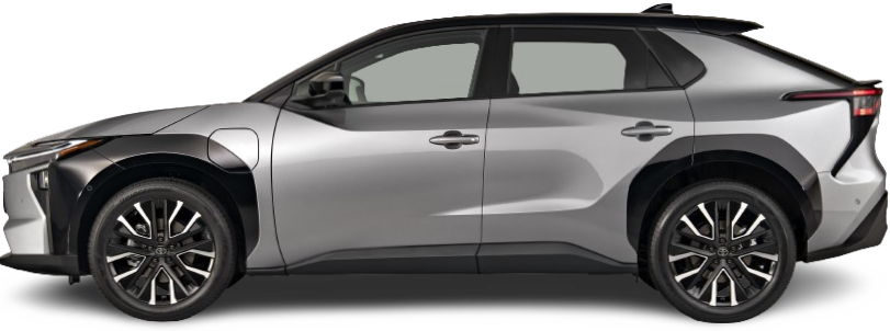 Side view photo of Toyota bZ4X (bZ) 57.7 kWh FWD (2025-…) on transparent background