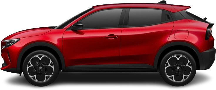 Side view photo of Alfa Romeo Junior Elettrica 54 kWh (2024-...) on transparent background