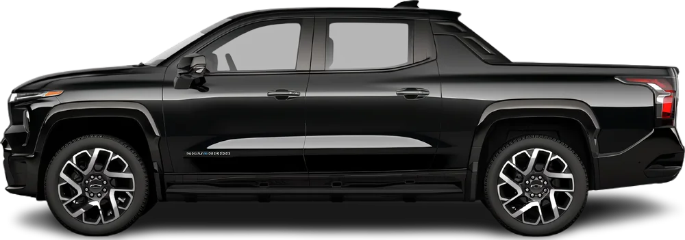 Side view photo of Chevrolet Silverado EV LT Extended Range (2025-…) on transparent background