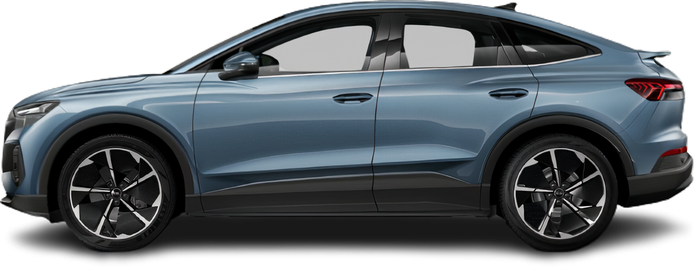 Side view photo of Audi Q4 Sportback e-tron 35 (2024-...) on transparent background