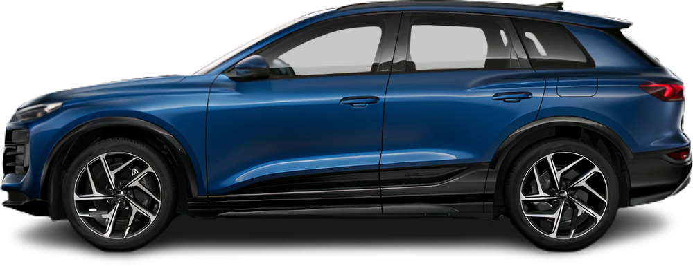 Side view photo of Audi Q6 e-tron Performance (2024-…) on transparent background