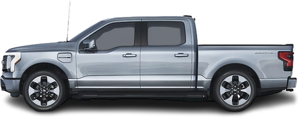 Side view photo of Ford F-150 Lightning Standard Range (2022-…) on transparent background
