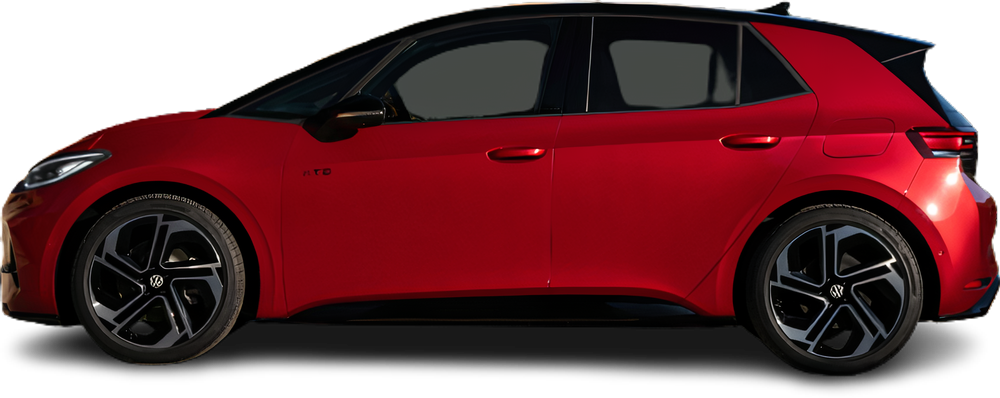 Side view photo of Volkswagen ID.3 GTX (2024-…) on transparent background