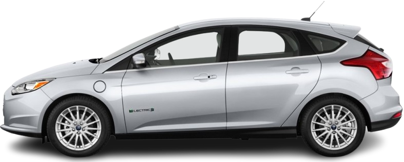 Side view photo of Ford Focus Electric 23 kWh (2011-2017) on transparent background