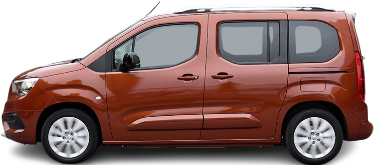 Side view photo of Opel Combo Electric Life 50 kWh (2021-2024) on transparent background