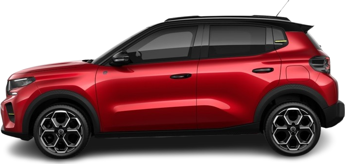 Side view photo of Citroën e-C3 Urban Range (2025-…) on transparent background