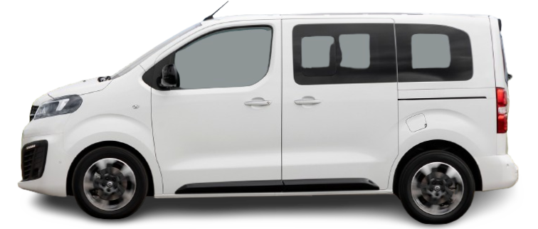 Side view photo of Opel Zafira Electric Life S 50 kWh (2020-2021) on transparent background