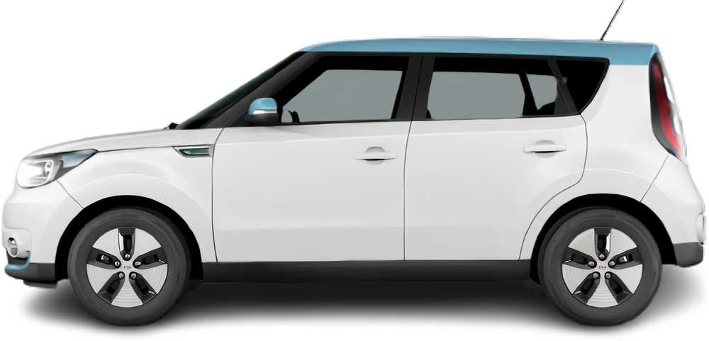 Side view photo of Kia Soul EV (2014-2017) on transparent background