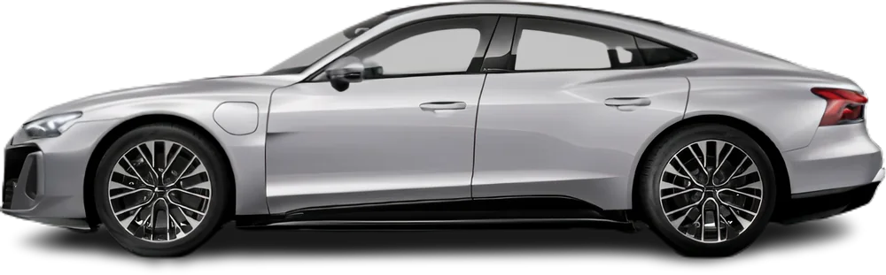 Side view photo of Audi e-tron GT quattro (2025-…) on transparent background