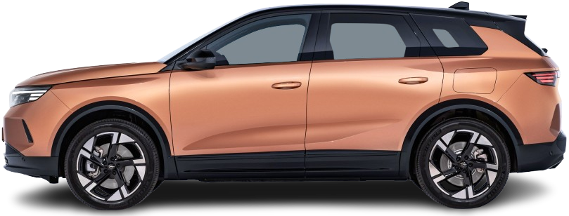 Side view photo of Opel Grandland Electric 73 kWh (2024-…) on transparent background