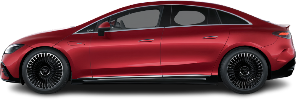 Side view photo of Mercedes EQE AMG 53 4MATIC+ (2022-…) on transparent background