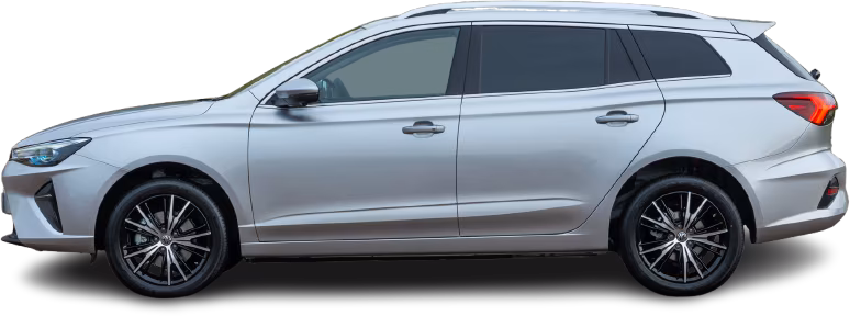 Side view photo of MG MG5 Electric Standard Range (2022-…) on transparent background
