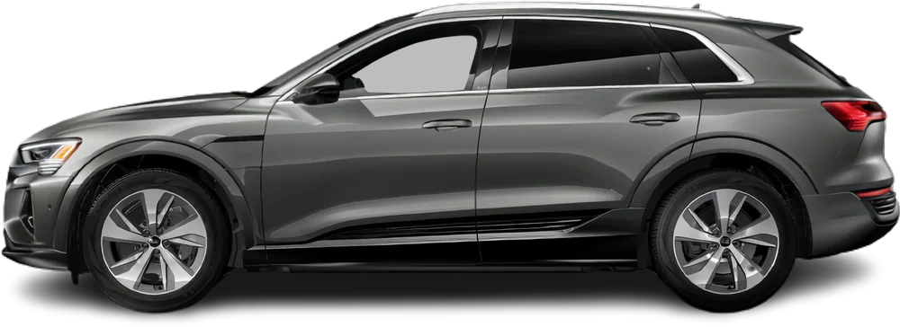 Side view photo of Audi Q8 e-tron 55 quattro (2022-…) on transparent background