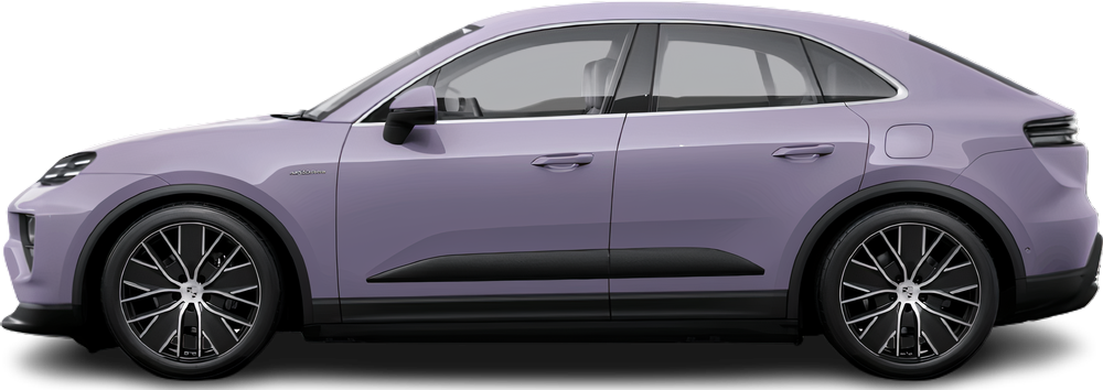 Side view photo of Porsche Macan RWD Electric (2024-…) on transparent background