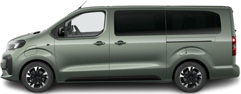 Side view photo of Opel Zafira Electric Life L3 50 kWh (2024-...) on transparent background
