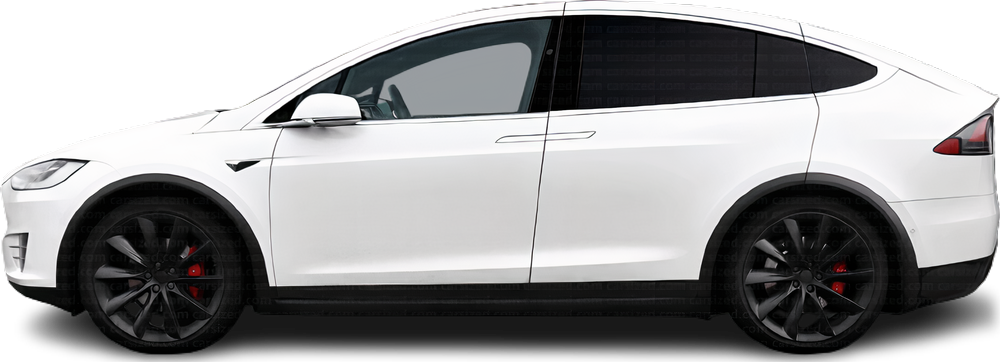 Side view photo of Tesla Model X Performance (2020-2021) on transparent background