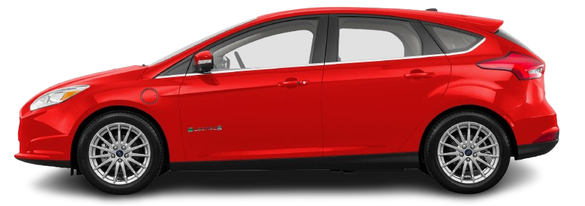 Side view photo of Ford Focus Electric 33 kWh (2017-2018) on transparent background