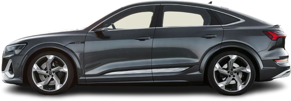 Side view photo of Audi e-tron Sportback S (2020-2022) on transparent background